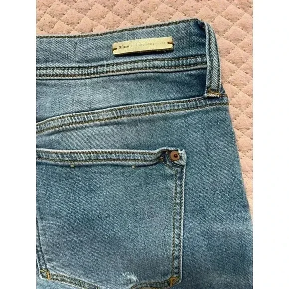 anthropologie Pilcro Women's Jeans Size 31 Blue Slim Boyfriend Long Pants - Picture 3 of 11